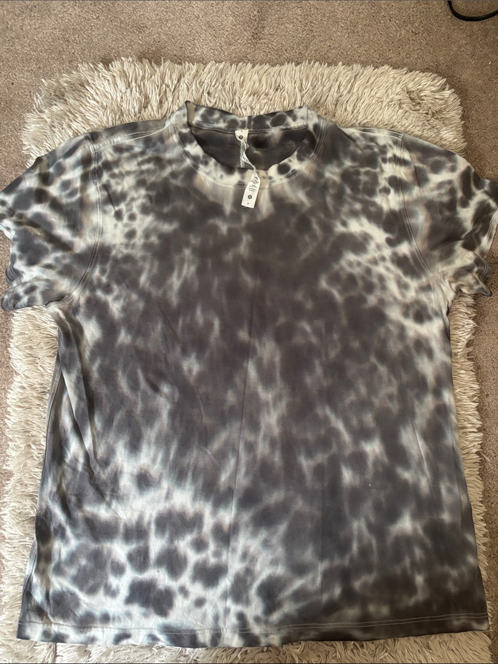 lululemon athletica Gray & White Tie-Dye Short Sleeve Tee size 4
